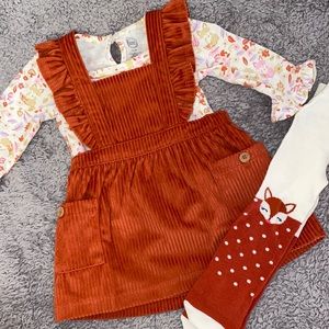 3 Piece Fall Outfit for Baby Girl 0-3 Months